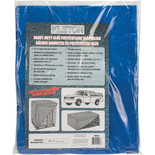 Tarp, Standard Duty, Blue, 7' x 5' x 4 mils Industrial Sales
