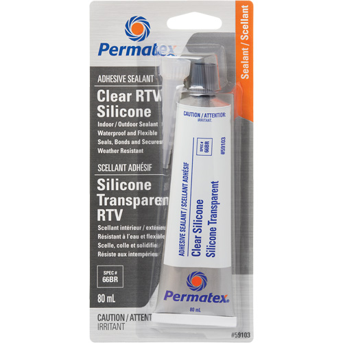 Scellant adh&eacute;sif RTV, 80 ml, Tube, Transparent Industrial Sales