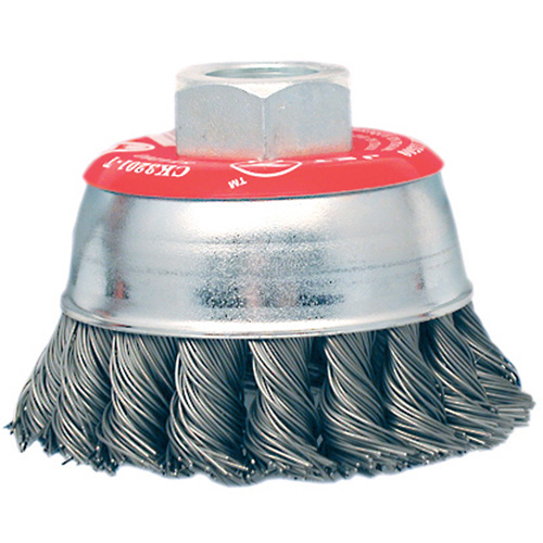 Brosse boisseau &agrave; fils li&eacute;s et nou&eacute;s &agrave; haute performance, 3" dia. x 10mm x 1,25" arbre Industrial Sales