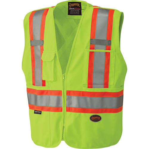 6936 5-Point Tear-Away Safety Vest, High Visibility Lime-Yellow, 2X-Large, Polyester Industrial Sales