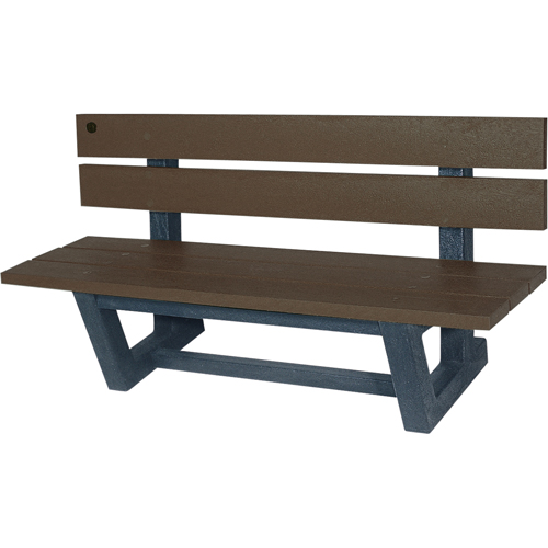 Outdoor Park Benches, Recycled Plastic, 72" L x 23-3/16" W x 29-13/16" H, Umber Industrial Sales