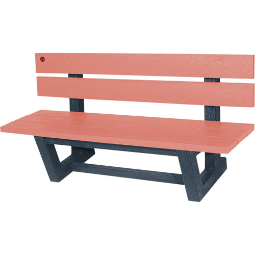 Outdoor Park Benches, Recycled Plastic, 60" L x 22-13/16" W x 29-13/16" H, Redwood Industrial Sales