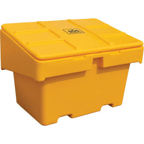Contenants pour sel & sable SOS, Avec Moraillon, 48" x 33" x 34", 18,5 pi³, Jaune Industrial Sales