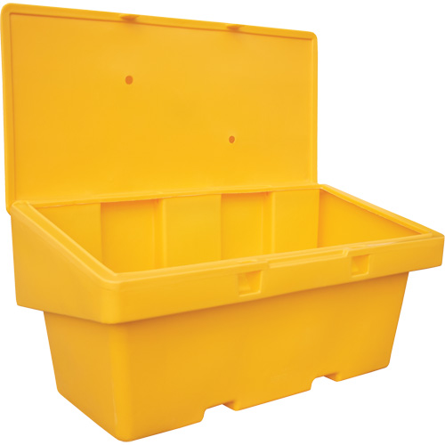 Contenants pour sel & sable SOS, Avec Moraillon, 72" x 36" x 36", 36 pi³, Jaune Industrial Sales