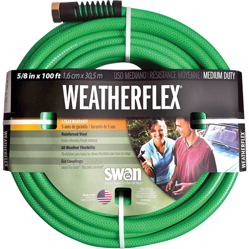 Weatherflex Medium Duty Garden Hoses, Vinyl, 5/8" dia. x 100' Industrial Sales