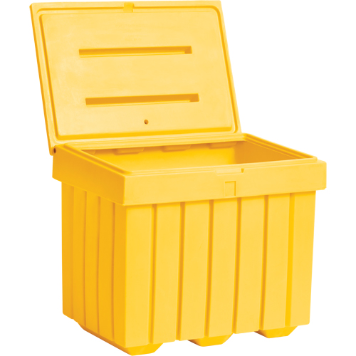 Economy Salt Sand Storage Container, 32" x 23" x 27-1/2", 10 cu. Ft., Yellow Industrial Sales