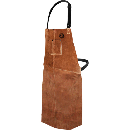 Tablier de soudage en cuir, Salopette, 36" lo, Brun Industrial Sales