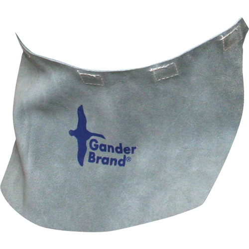 Gander Brand Split Leather Welding Helmet Bib, Pearl Grey Industrial Sales