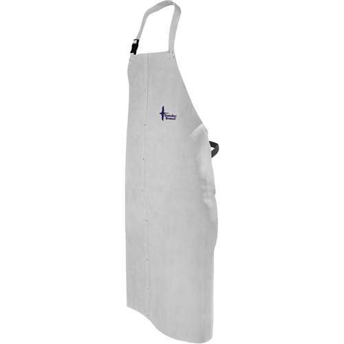 Leather Welding Apron, Bib, 52" L, Pearl Grey Industrial Sales