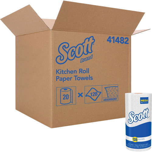 Rouleau de chiffons de cuisine Scott, 1 Pli, 128 Feuilles/rouleau, 11" la, 8,78" lo Industrial Sales