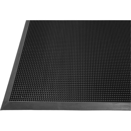 Gritstop Fingermat Matting, Rubber, Scraper Type, Textured Pattern, 2' x 2-2/3', Black Industrial Sales