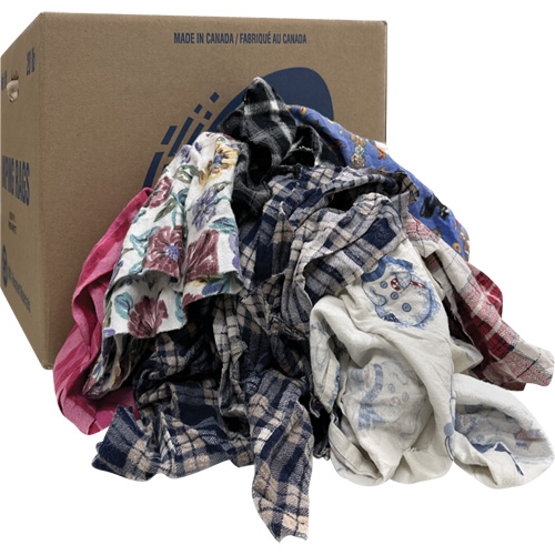 Select Wiper Rags, Flannel, Mix Colours, 20 lbs. Industrial Sales