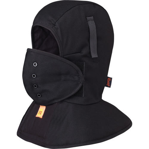 565A Doublure matelass&eacute;e FR &agrave; long col pour casque, Noir, Coton Industrial Sales