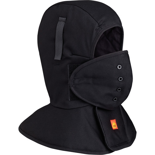 565A Doublure matelass&eacute;e FR &agrave; long col pour casque, Noir, Coton Industrial Sales