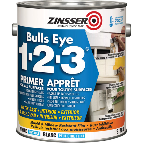 Appr&ecirc;t &agrave; base deau Bulls Eye 1-2-3, 3,78 L, Gallon, Blanc Industrial Sales