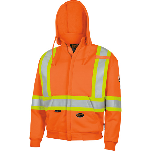 338SF Flame-Resistant Zip Style Hoodie, Men's, X-Large, High Visibility Orange, 22 cal/cm² Industrial Sales