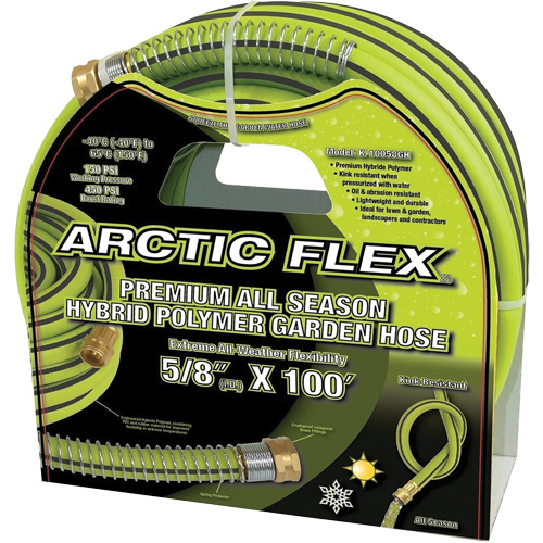 Premium Hybrid Polymer Garden Hose, PVC/Rubber, 5/8" dia. x 100' Industrial Sales