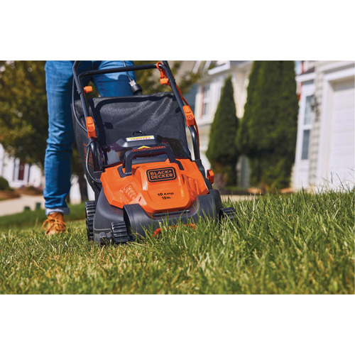 Lawn Mower with Comfort Grip Handle, Push Walk-Behind, Electric, 15" Cutting Width Industrial Sales