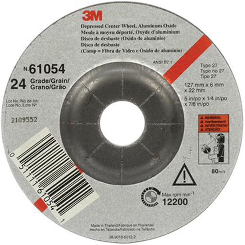 Meule &agrave; moyeu d&eacute;port&eacute;, 5" x 27, Oxyde d'aluminium Industrial Sales