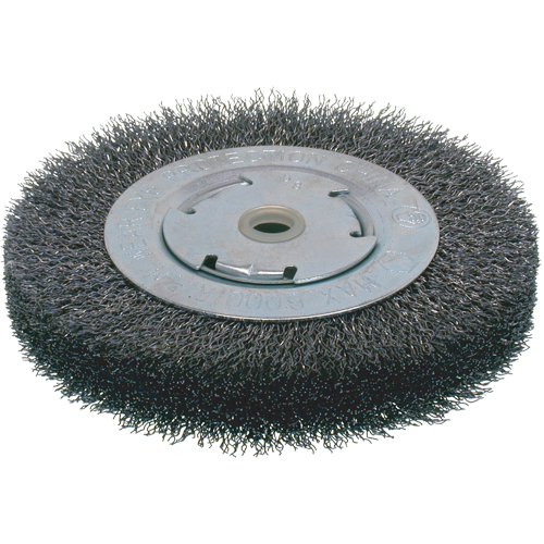Brosses &eacute;conomiques &agrave; fils cr&ecirc;p&eacute;s - Face large, 6" dia., Fils 0.014, Arbre 2" Industrial Sales