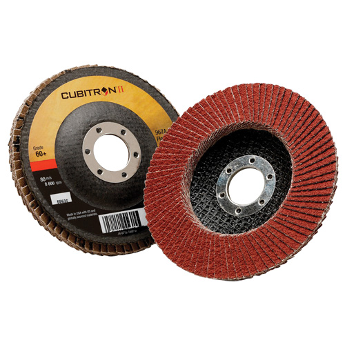 Disque &agrave; lamelles 967A T29 Cubitron II, 5" x 7/8", Type 29, Grain 40+, C&eacute;ramique Industrial Sales