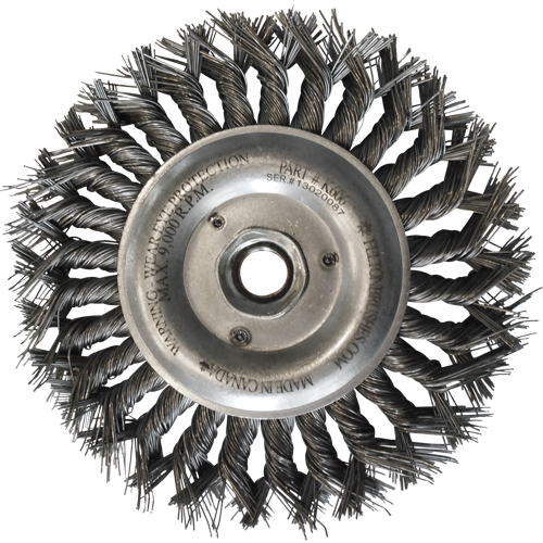 Wire Wheel Brushes, 6" Dia., 0.014" Fill, 5/8"-11 Arbor, Steel Industrial Sales