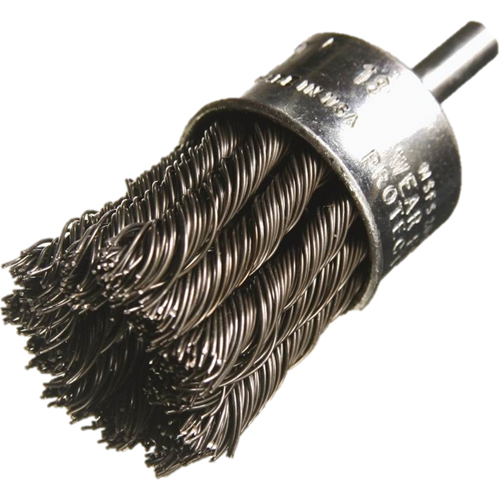 Knotted Wire End Brushes, 1/2" Dia., 0.014" Wire Dia., 1/4" Shank Industrial Sales
