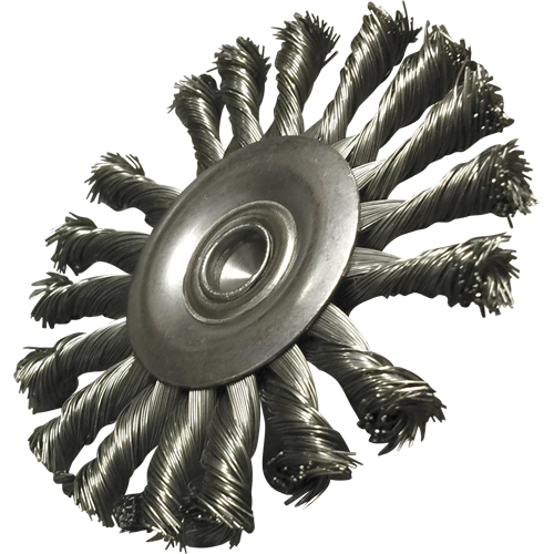 Circular Knotted Wire End Brushes, 3-1/2" Dia., 0.014" Wire Dia., 1/4" Shank Industrial Sales