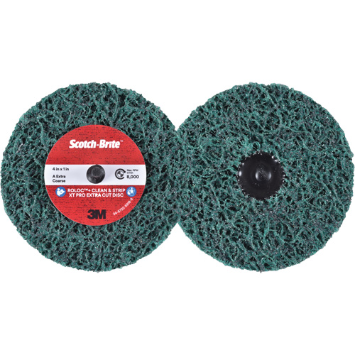Disque extra coupe  Clean and Strip  XT Pro Roloc Scotch-Brite, 4" dia., Grain Extra grossier, Oxyde d'aluminium Industrial Sales