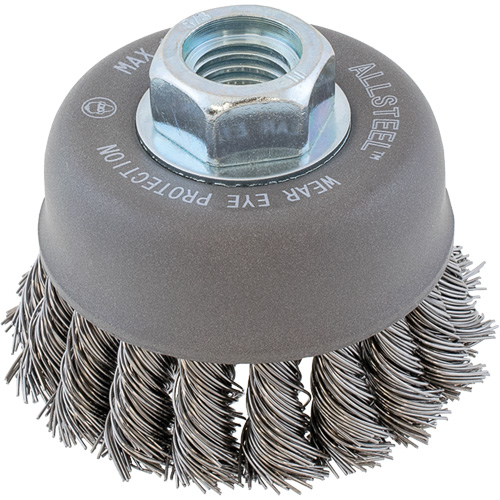 Brosse m&eacute;tallique ALLSTEEL, 3" dia. x 5/8"-11 arbre Industrial Sales