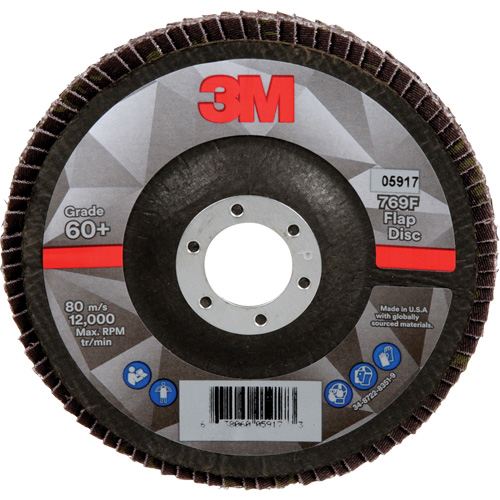 Disque &agrave; lamelles &agrave; changement rapide 769F, 5" x 7/8", Type 29, Grain 60+, C&eacute;ramique Industrial Sales