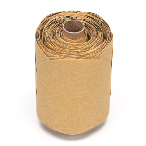 Rouleau de disques dor&eacute;s 216U Stikit, Oxyde d'aluminium, 5" la x 52' lo, Grain P100 Industrial Sales