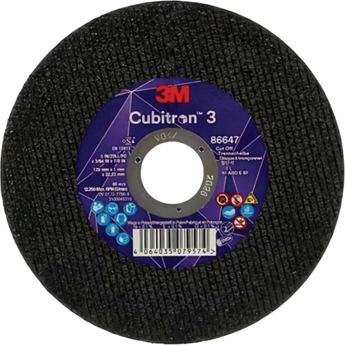 Disque de coupe Cubitron 3, 5" x 9/32", Arbre de 3/8", Type 41 Industrial Sales