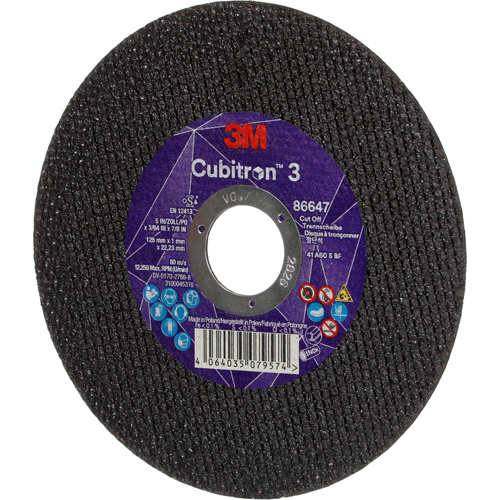 Disque de coupe Cubitron 3, 5" x 9/32", Arbre de 3/8", Type 41 Industrial Sales