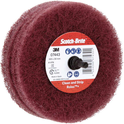 Roue de ponçage &agrave; usage g&eacute;n&eacute;ral Scotch-Brite Roloc Plus, 4" dia. Industrial Sales