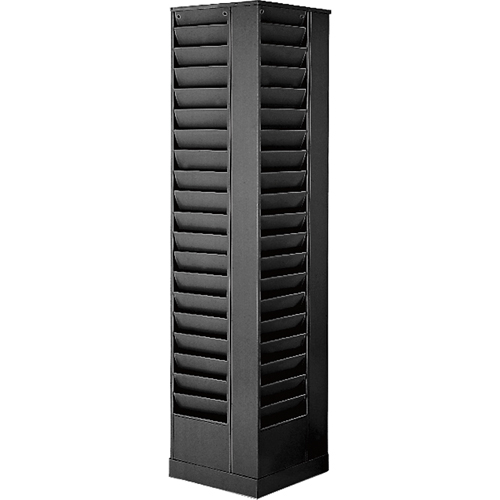 Literature Storage Racks, Rotating, 92 Slots, Steel, 14-1/8" W x 14-1/8" D x 66" H Industrial Sales