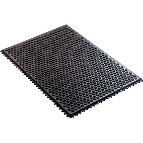 Conductive Anti-Fatigue Rubber Mat Interlocking Room System, Rubber, 2' W x 3' L, 1/2" Thick, Black Industrial Sales