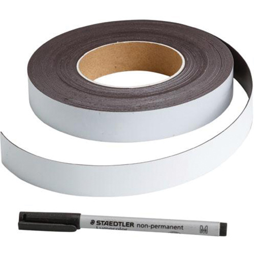 Write-On Magnetic Label, Magnetic, 600" L x 1" W Industrial Sales