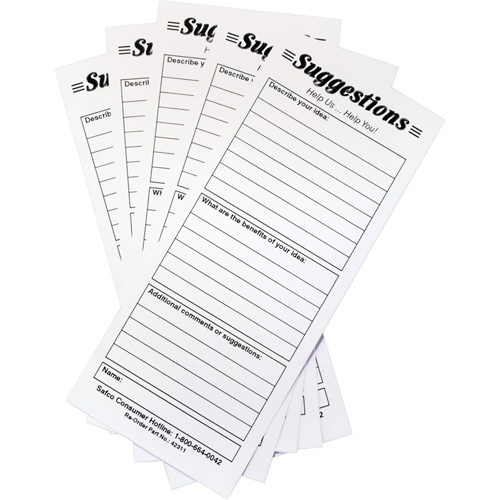 Boîtes &agrave; suggestions - Cartes de suggestions, 25 cartes/pqt Industrial Sales