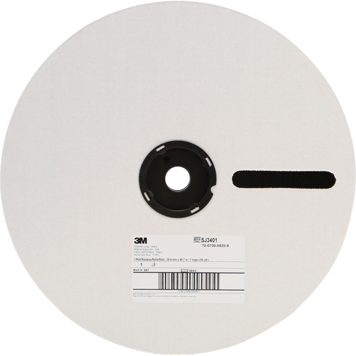 Attache r&eacute;sistant aux plastifiants, Boucle, 50 vg x 1", Adh&eacute;sif, Noir Industrial Sales