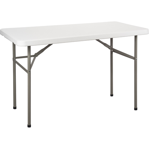 Table pliante, Rectangulaire, 48" l x 24" la, Poly&eacute;thyl&egrave;ne, Blanc Industrial Sales