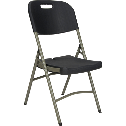 Chaise pliante, Poly&eacute;thyl&egrave;ne, Noir, Capacit&eacute; 350 lb Industrial Sales