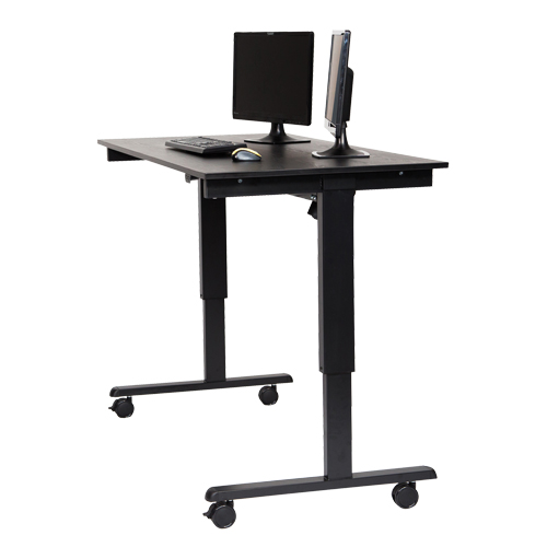 Adjustable Stand-Up Desk, Stand-Alone Desk, 45-1/4" H x 29-1/2" D, Black Industrial Sales