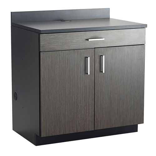 Modular Base Cabinet, Melamine, 39" H x 36" W x 25" D, Asian Night/Black Industrial Sales