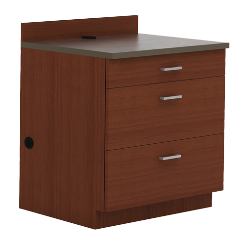 Armoire modulaire de base, 3 tiroirs, 36" la x 25" p x 39" h, Acajou Industrial Sales