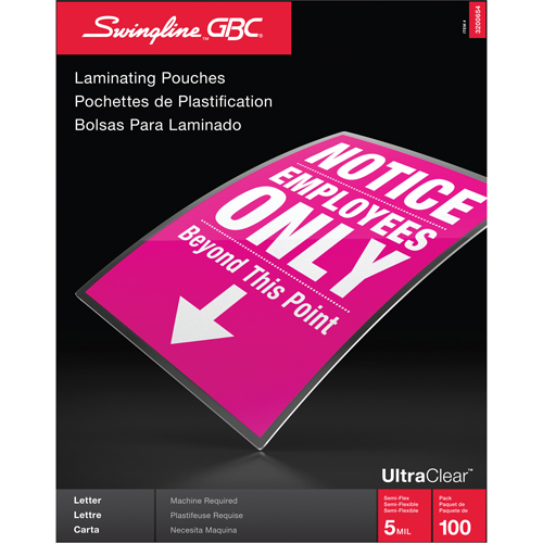 Pochettes lamin&eacute;es pour lettres Swingline UltraClear Industrial Sales