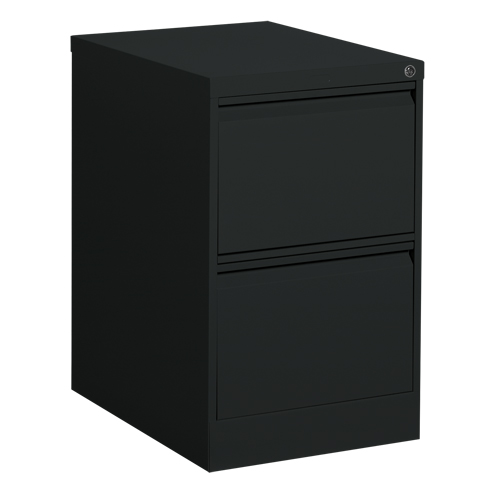 Vertical Filing Cabinet, Steel, 2 Drawers, 18-1/7" W x 25" D x 29" H, Black Industrial Sales