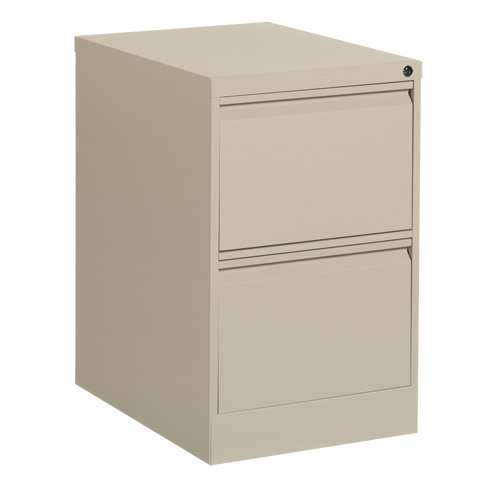 Vertical Filing Cabinet, Steel, 2 Drawers, 18-1/7" W x 25" D x 29" H, Beige Industrial Sales