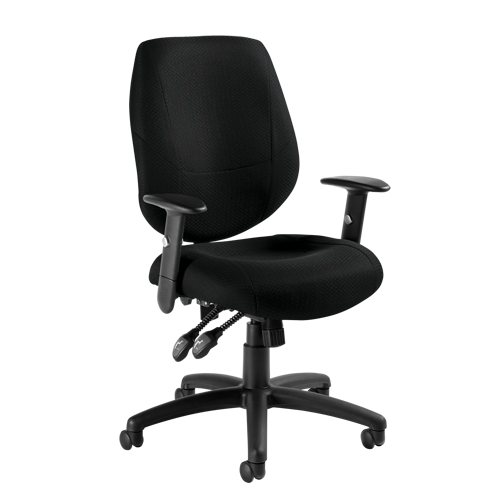 Chaise d'op&eacute;rateur Six 31, Tissu, Noir, Capacit&eacute; 250 lb Industrial Sales