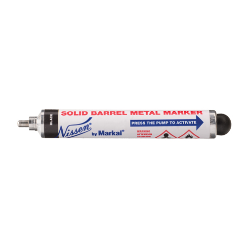 Solid Barrel Metal Marker, Black, Marker Industrial Sales